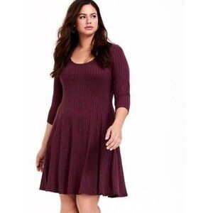 Torrid Super Soft Burgundy Knit Dress Size.M/L Scoop Neck